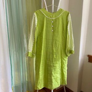 Vintage Shirt Dress - Sheer Sleeves!